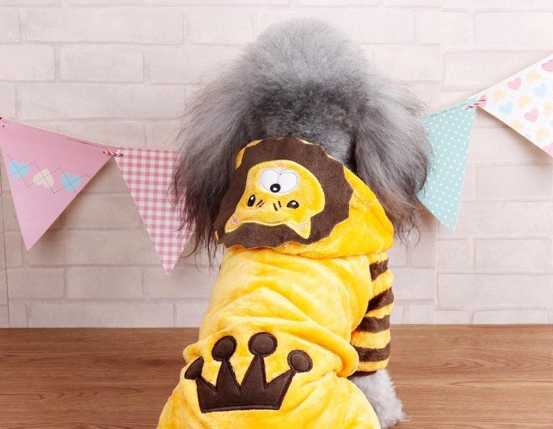 Autumn And Winter Dog Pet Costume Collection: Cozy Coral Fleece Cartoon Style - PawNexa